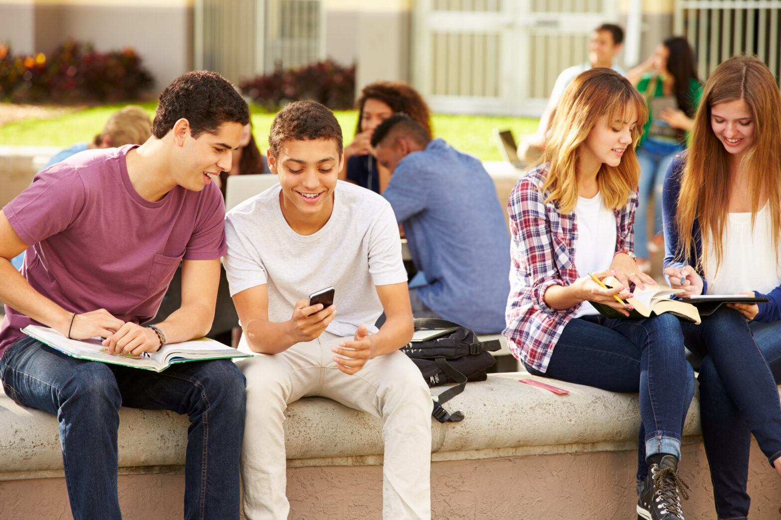 Teenagers hanging out