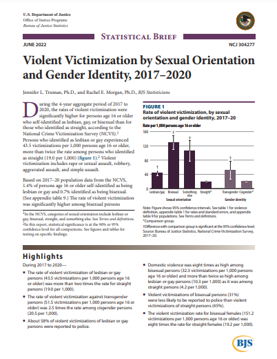DOJ Violence against LGBTQ+ Report