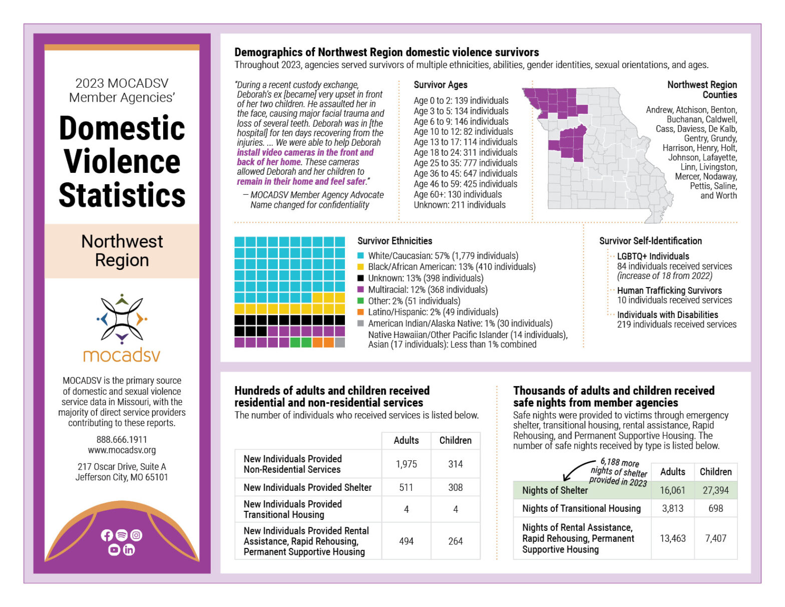 2023 Northwest Region Domestic Violence Stat Sheet